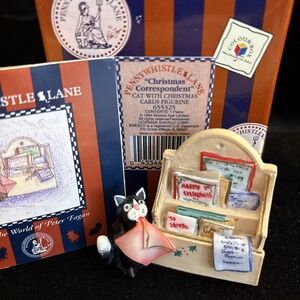 Enesco Christmas Correspondent Figurine Pennywhistle Lane 655325 Vintage 1994
